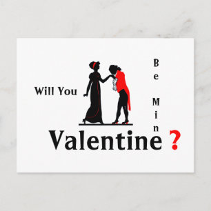 Retro Valentine Couple Silhouette Postkarte