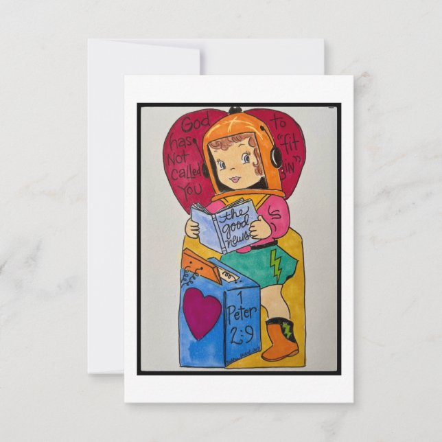 Retro Valentine Dankeskarte (Vorderseite)