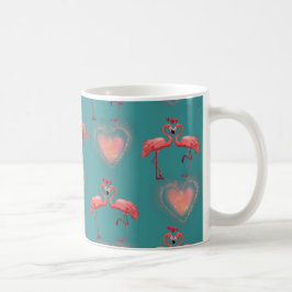 Retro Valentine Flamingo Tasse