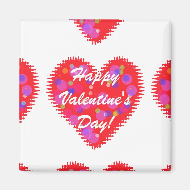 Retro Valentine Hearts Magnet (Vorne)