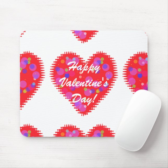Retro Valentine Hearts Mousepad (Mit Mouse)