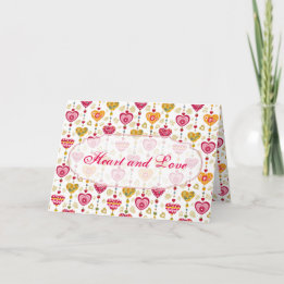 Retro Valentine Herzkarte Feiertagskarte