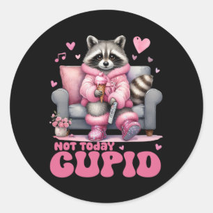 Retro Valentine heute nicht Kupidreakoon Runder Aufkleber