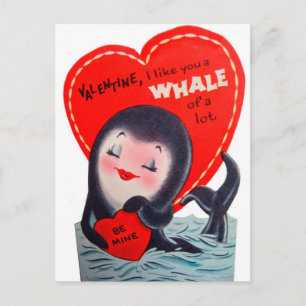 Retro Valentine Holiday niedliche Postkarte