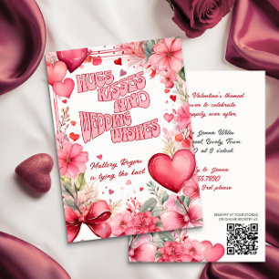 Retro Valentine Hugs Kisses Hearts und Blume Einladung