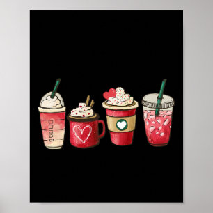 Retro Valentine Kaffee Herz Valentine Tasse Kaffee Poster