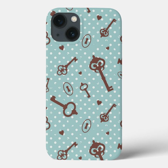 Retro Valentine Keys Case-Mate iPhone Hülle (Rückseite)