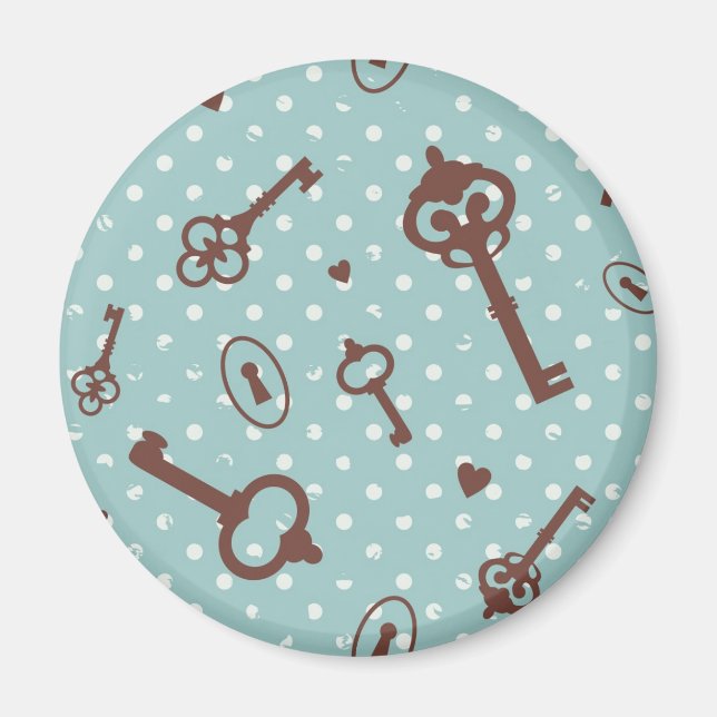 Retro Valentine Keys Magnet (Vorne)