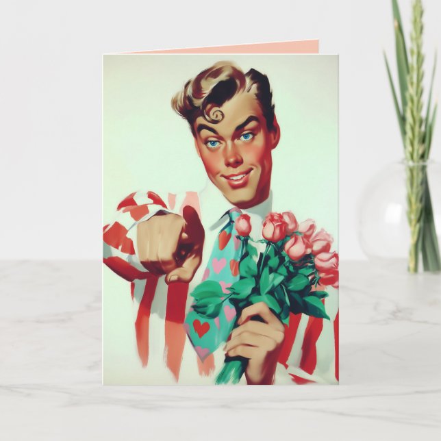 Retro Valentine Koketter Typ Einladung (Vorderseite)