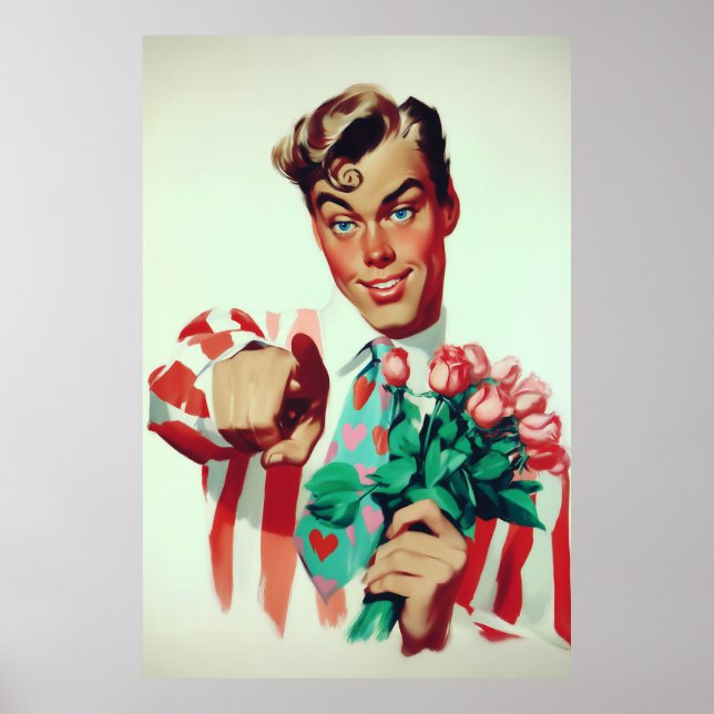 Retro Valentine Koketter Typ Poster (Vorne)