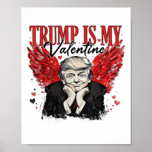 Retro Valentine Trump ist mein Valentinin Funny Tr Poster