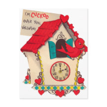 Retro Valentine Vogel Urlaub Vintage Postkarte