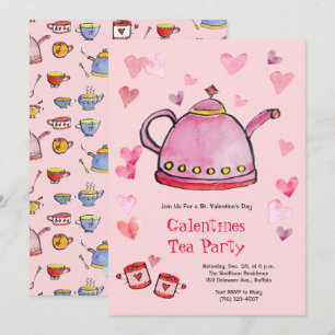 Retro Valentine's Day Galentines Party Mittagessen Einladung