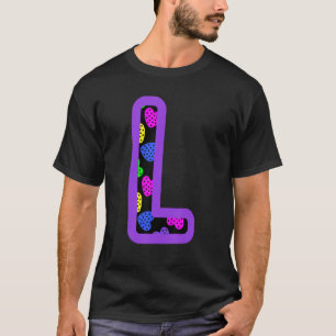 Retro Valentines Day Hearts Initial L Letter Name  T-Shirt