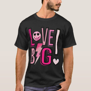 Retro Valentine's Day Liebe Big Happy Face Lightni T-Shirt