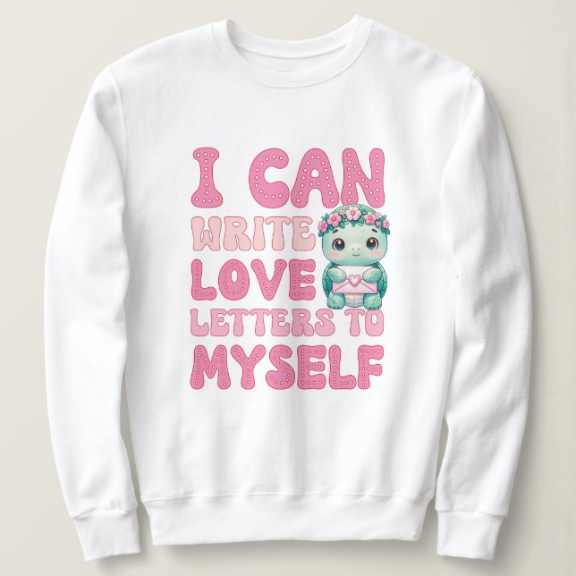 Retro Valentine's Day Self Liebe Turtle Sweatshirt (Design vorne)