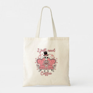 Retro Valentine's Day Skeleton Kaffee Drinker Tragetasche