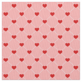 retro valentines dots hearts pink red stoff