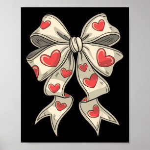 Retro-Valentins-Herz Coquette-Schleife für Frauen Poster