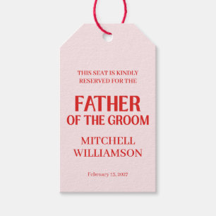 Retro-Valentins-Hochzeitsdusche Rot Pink Geschenkanhänger