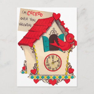 Retro Valentins Vogel Feiertag Vintage Postkarte