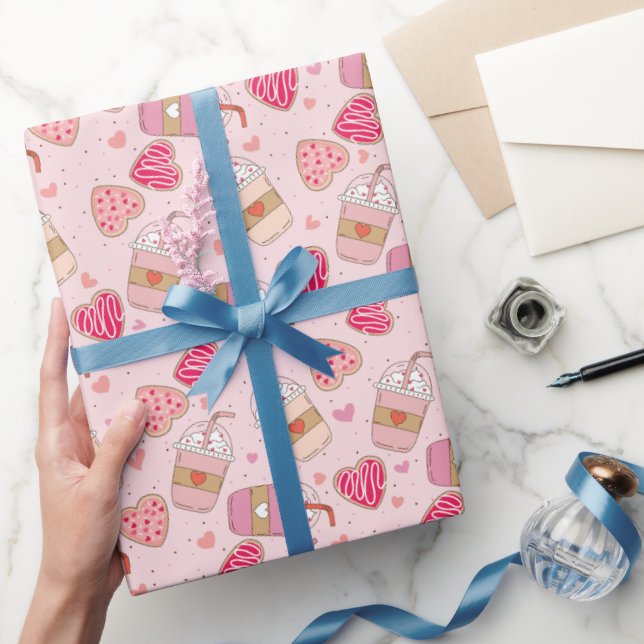 Retro Valentins Wrapping Paper Geschenkpapier (Schenken)