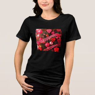 Retro-Valentinsbaum im altmodischen Stil auf Schwa Tri-Blend Shirt