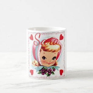 Retro Valentinsgruß-Mädchen Personnalised Tasse