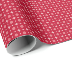 Retro-Valentinsgruß Rot Pink Modernes Blumenmuster Geschenkpapier