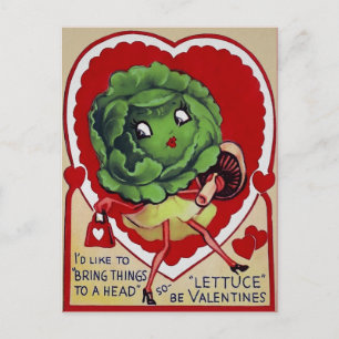 Retro Valentinsgruß Salatkartengrußkarte Postkarte