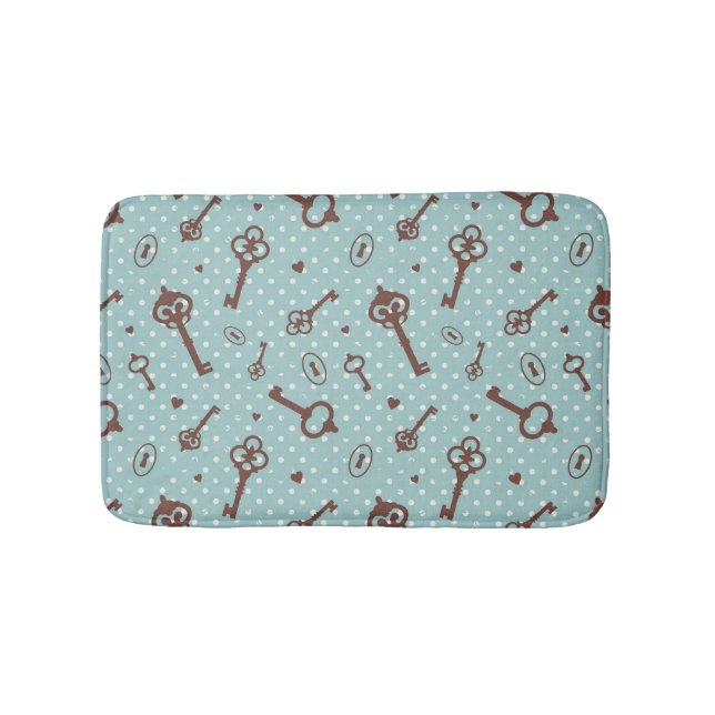 Retro Valentinsgruß-Schlüssel Badematte (Vorderseite)