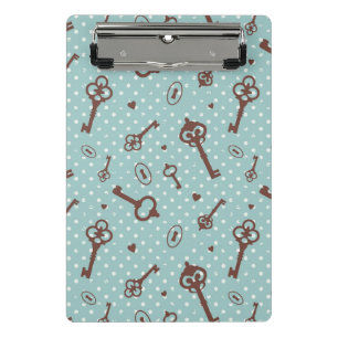 Retro Valentinsgruß-Schlüssel Mini Klemmbrett