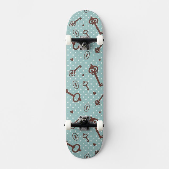 Retro Valentinsgruß-Schlüssel Skateboard (Vorderseite)