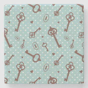 Retro Valentinsgruß-Schlüssel Steinuntersetzer