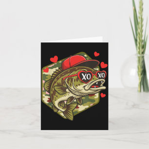 Retro Valentinstag B Angeln Camo Fischer Valentins Karte