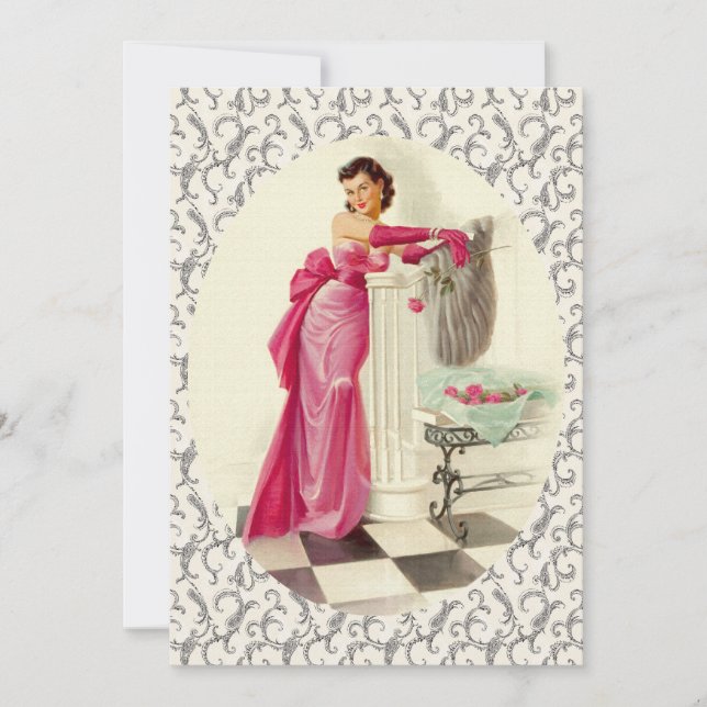 Retro Valentinstag Dinner der 50er Jahre Einladung (Vorderseite)