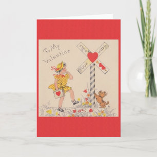 Retro Valentinstag Grußkarte Feiertagskarte