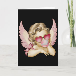 Retro Valentinstag Herz Sungles Cupid bläst Bu Karte