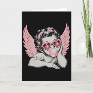 Retro Valentinstag Herz Sungles Cupid bläst Bu Karte