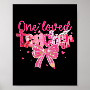 Retro Valentinstag-Lehrerin, die man liebte Lehrer Poster