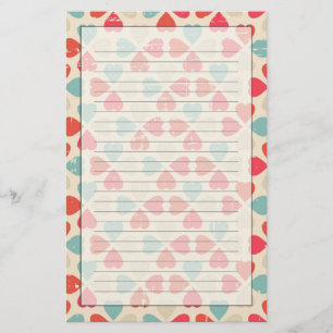 Retro Valentinstag-Muster Briefpapier