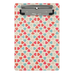 Retro Valentinstag-Muster Mini Klemmbrett