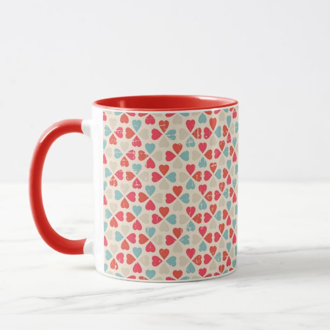 Retro Valentinstag-Muster Tasse (Links)
