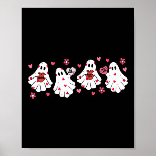 Retro Valentinstag Niedlich Ghost Boo Spooky Fraue Poster