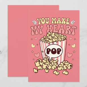 Retro Valentinstag Popcorn  Feiertagskarte