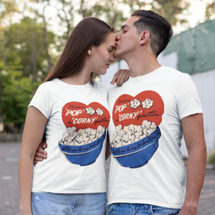 Retro-Valentinstag, Popcorn-Pop eine Corny-Frage T-Shirt