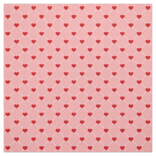 retro Valentinstag Punkte Herzen rosa rot Stoff (Muster)