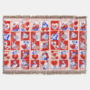 Retro-Valentinstag-Stempel-Muster im Stil der 1950 Decke