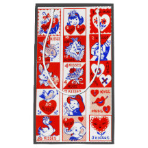 Retro-Valentinstag-Stempel-Muster im Stil der 1950