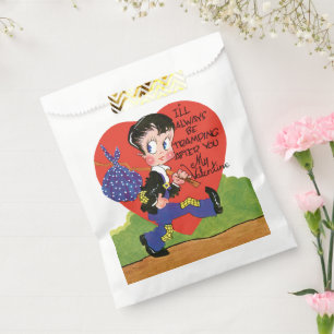 Retro Valentinstag, Vintage-Landstreicher-Junge He Geschenktütchen